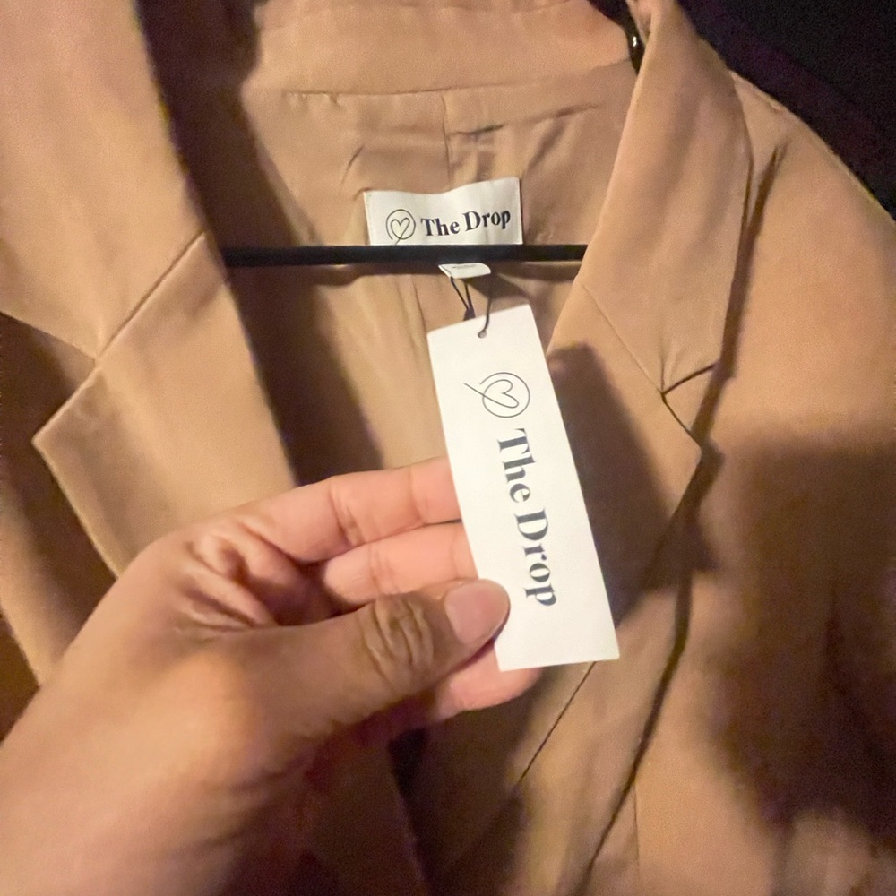 The drop Blake long blazer Women's Tan Blazer ( Size 3x) - Picture 3 of 9